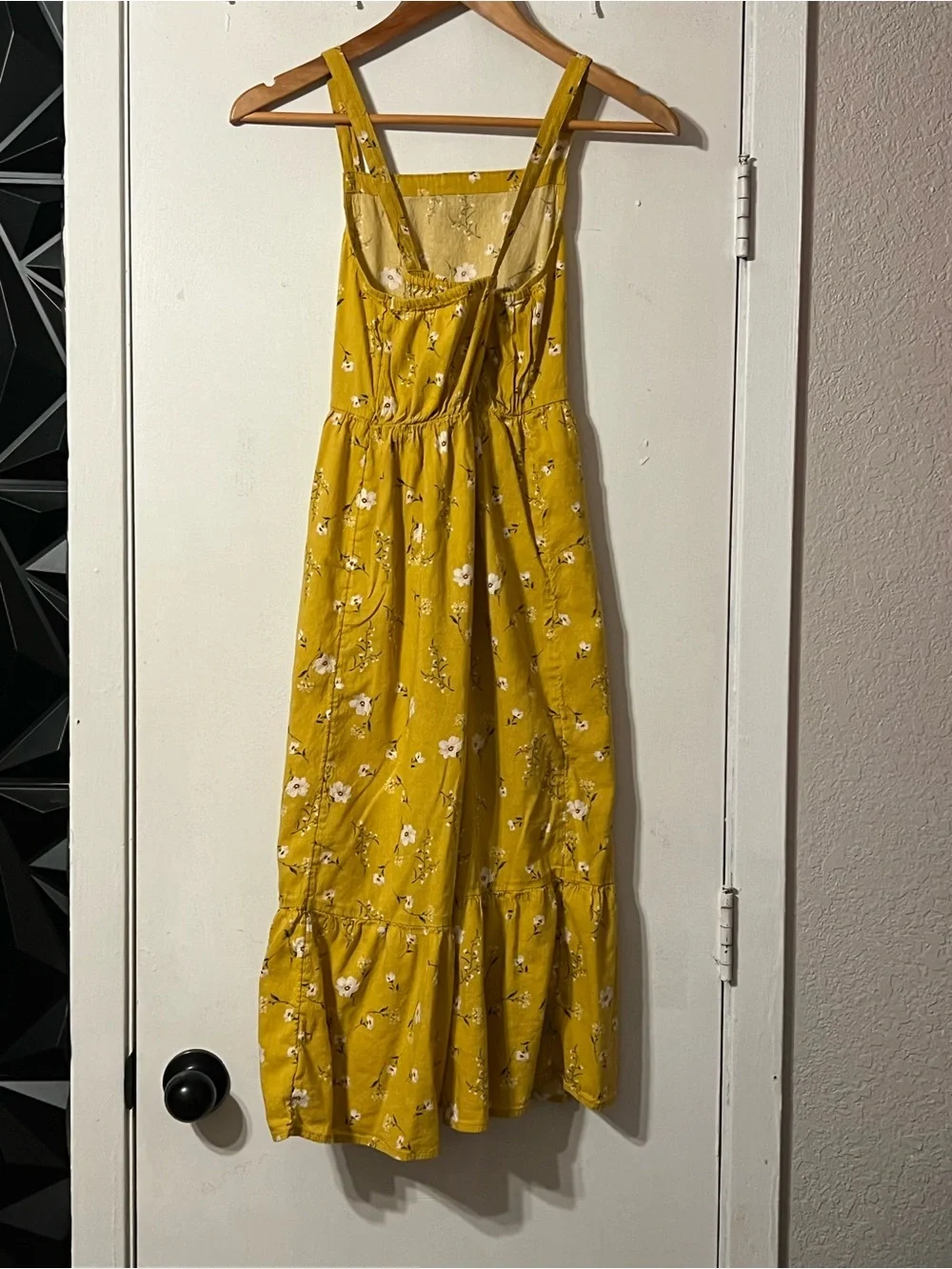 Old Navy Girls Mustard Yellow Floral Midi Sundress